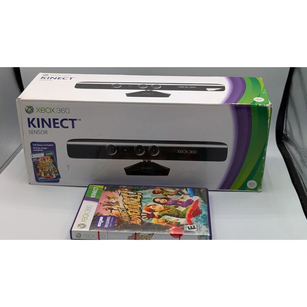 Microsoft XBOX 360 Kinect Sensor Bar with Original Box & Game